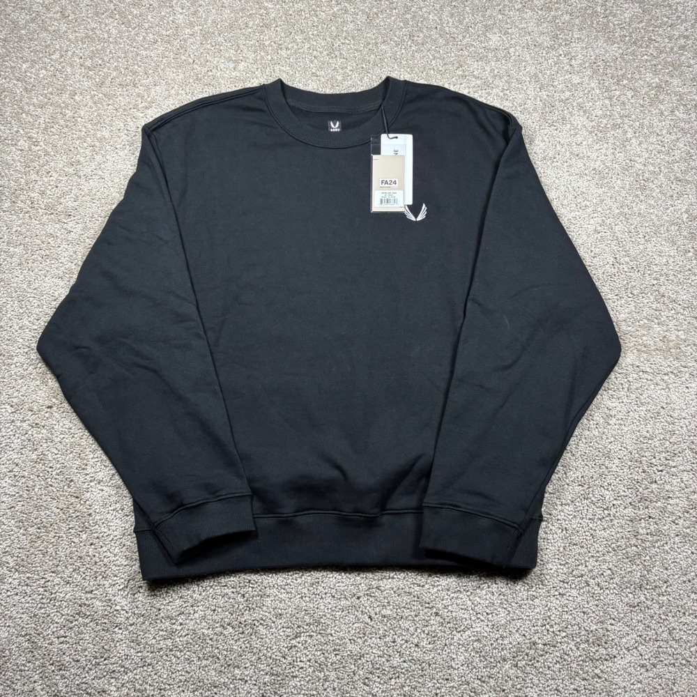 ASRV Sportswear Black Crewneck Sweatshirt FA24 HBTRYCRW_0984 Mens Medium NWT